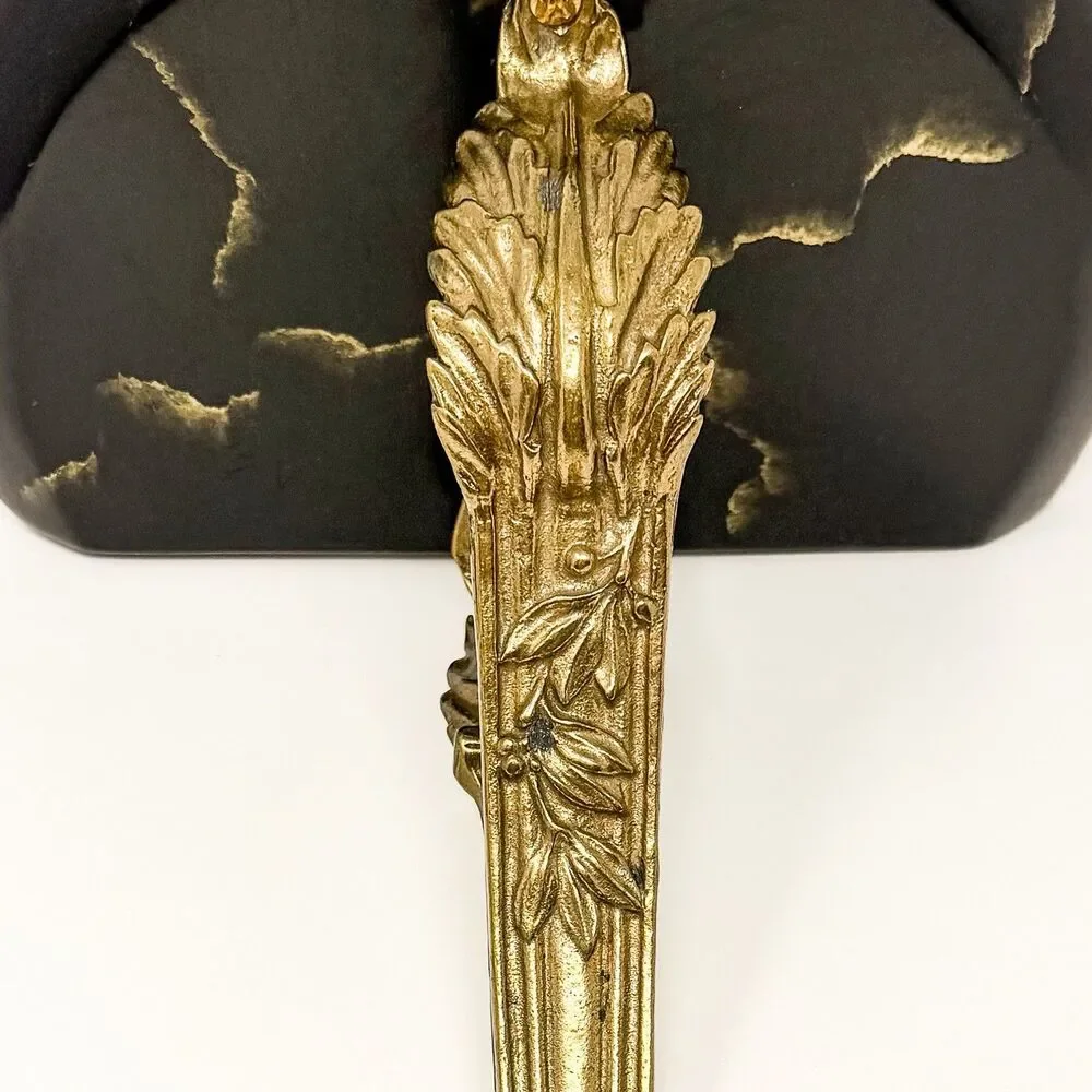 Vintage Bombay Co Hollywood Regency Brass Faux Marble Wall Shelf Sconce Decor